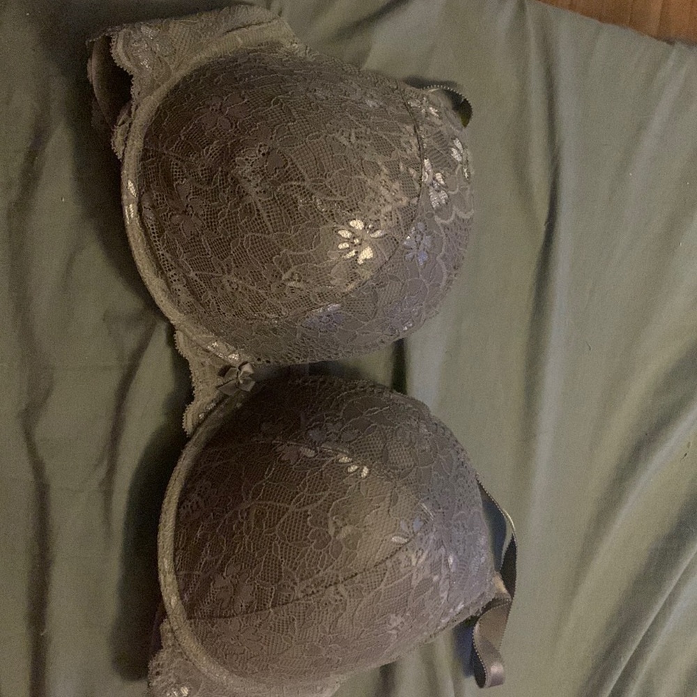 Dark grey lace bra